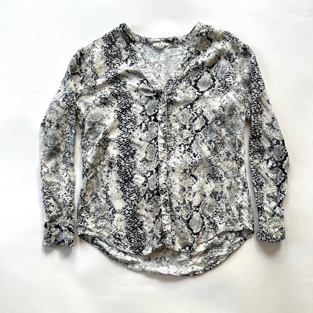SOFT by joie Dane Snakeskin Print Blouse - Size XXS
